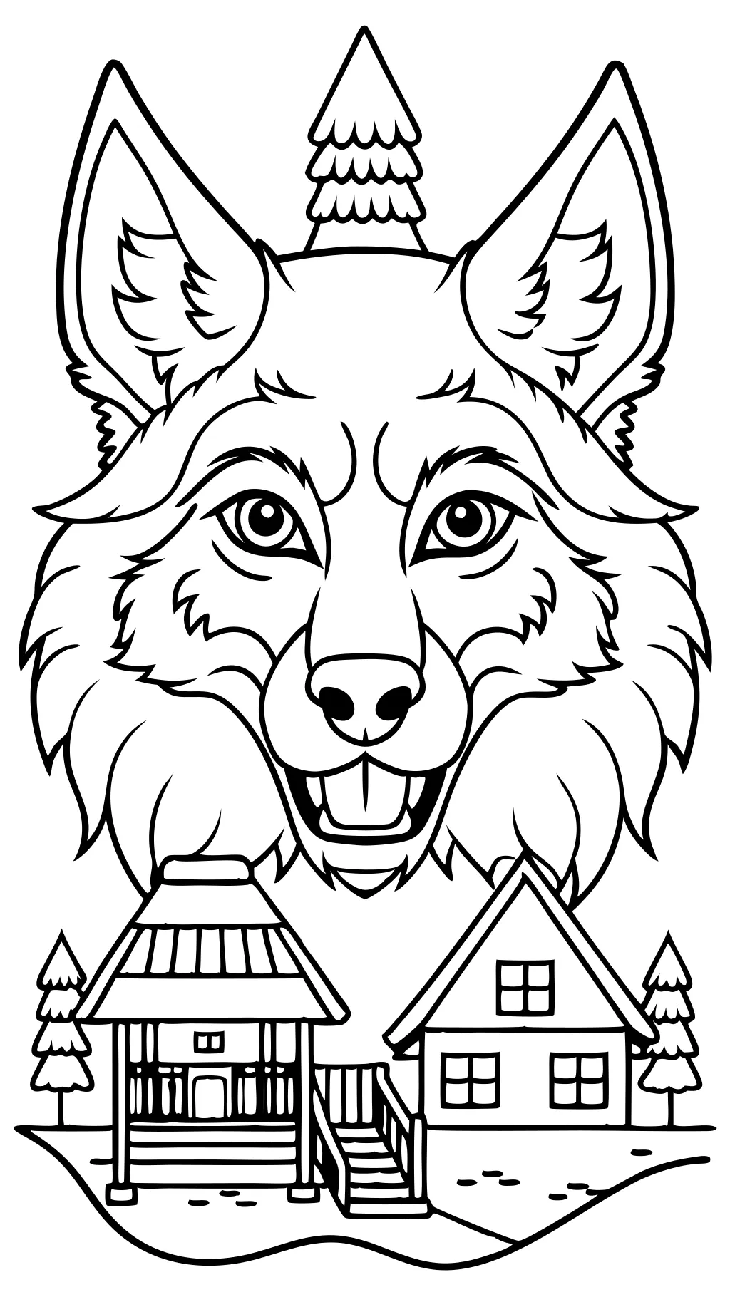 coloriage de lodge de loups